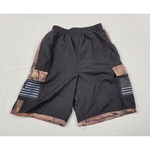 Mossy Oak Boy's Black with Camo Trim Swim Trunks Size 8
